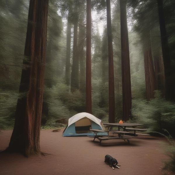 Dog friendly campsite in Northern California