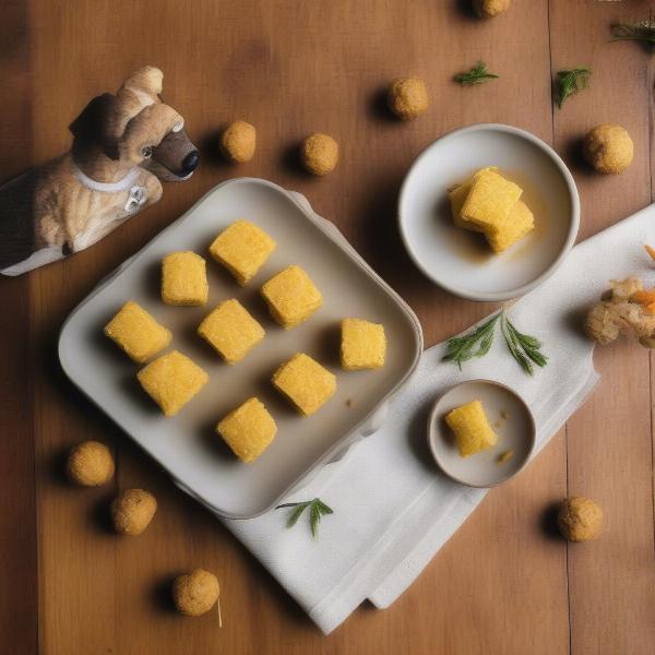 Dog-Friendly Cornbread and Meatball Skewers