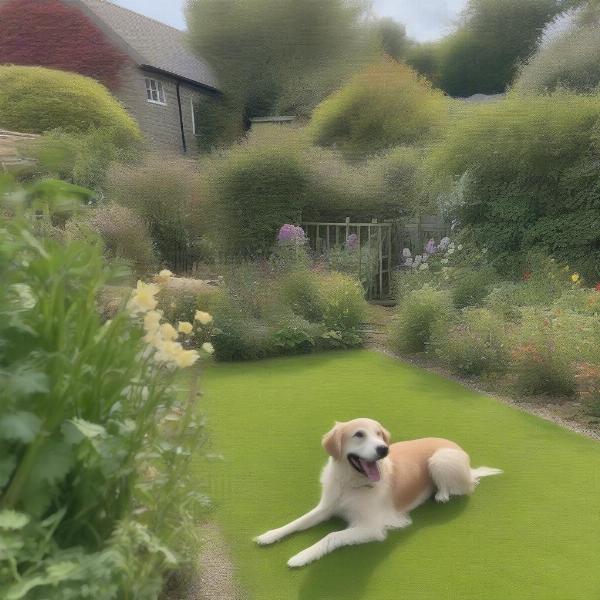 Dog-friendly cottage garden in North Devon