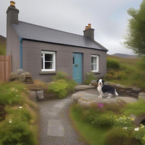 Dog-friendly cottage exterior on the Isle of Skye