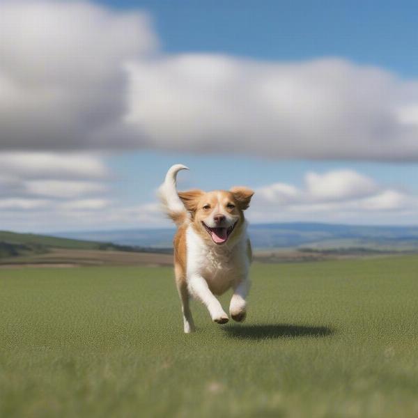 A dog enjoying a farm stay in Dubbo NSW