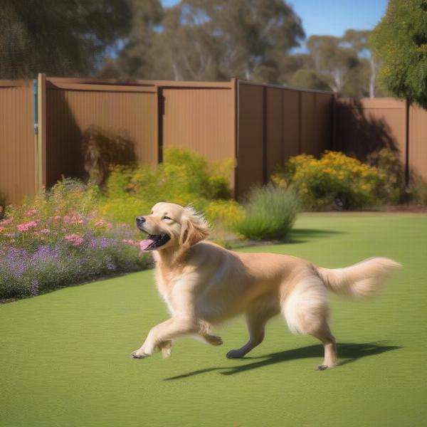 Dog enjoying a spacious garden in Margaret River