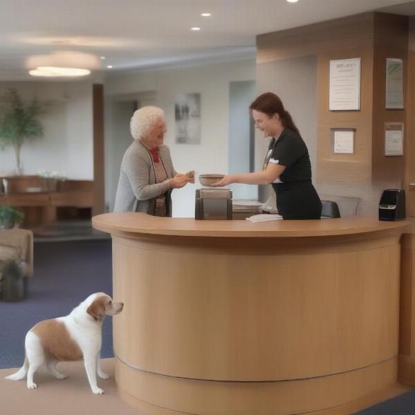 Dog-friendly hotel reception in the Forest of Dean