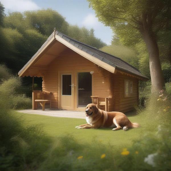 Dog-friendly lodge exterior in Dorset