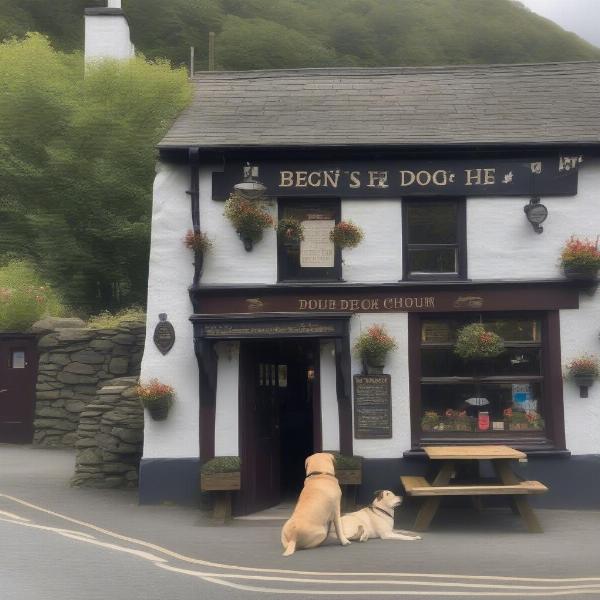 Dog-friendly pub exterior in Betws y Coed