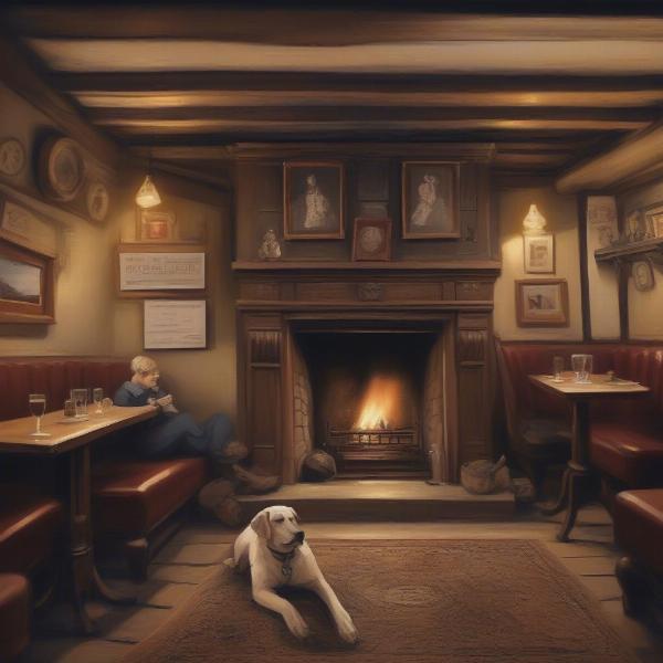 Dog-friendly pub interior in Burford