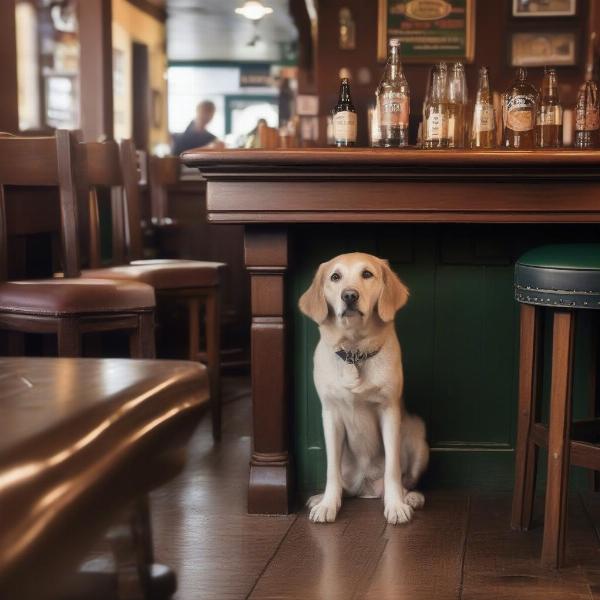 Dog enjoying a dog-friendly pub in County Clare