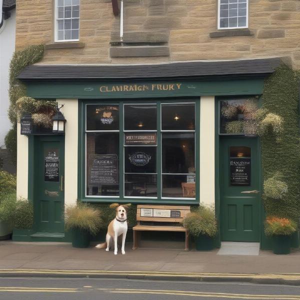 Dog-friendly pub in Stamford with a welcoming exterior, outdoor seating, and water bowls for dogs.