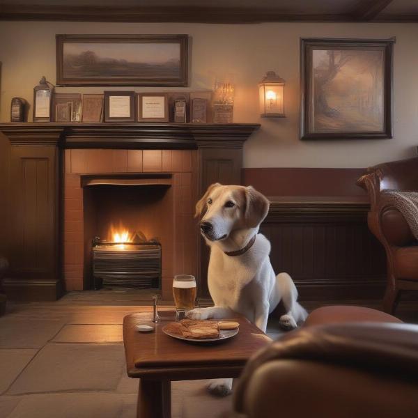 Dog enjoying a stay at a pub in Kent