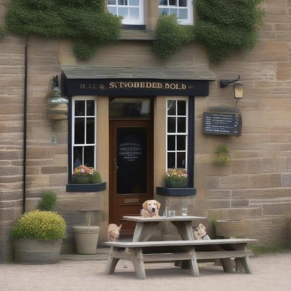 Dog-friendly pub exterior in Northumberland