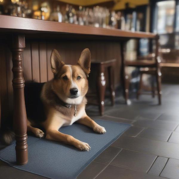 Dog relaxing at a dog-friendly pub in Saundersfoot