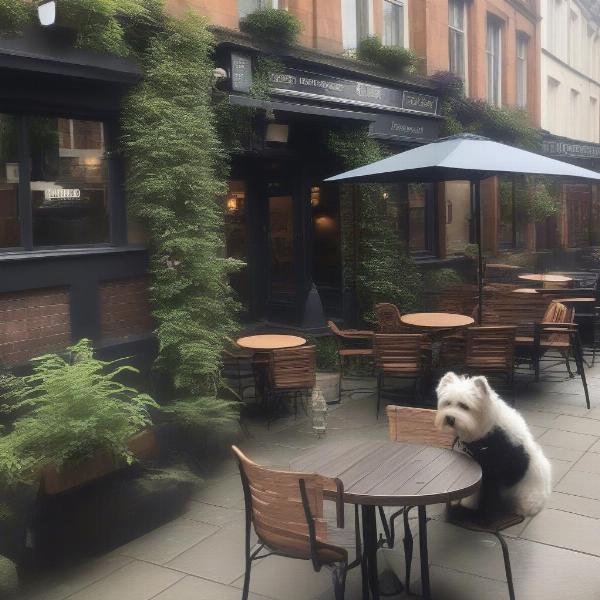 Dog-friendly restaurant patio in Glasgow's West End