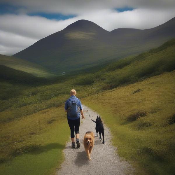 Hiking with a dog near Fort William