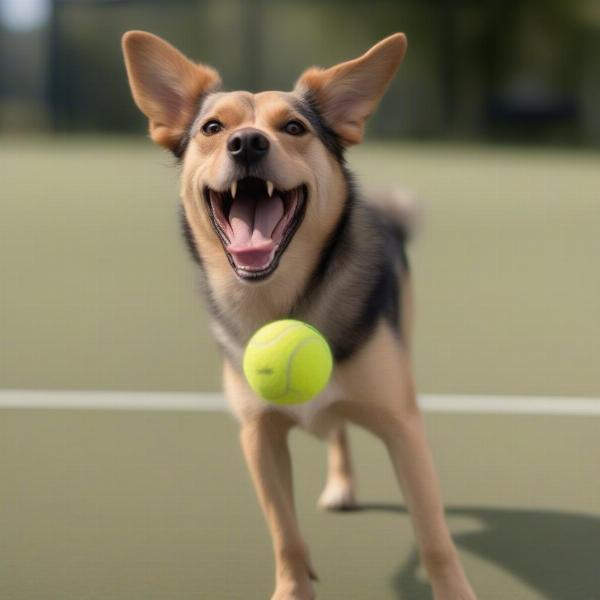 Dog Showing Excitement with Raised Hackles