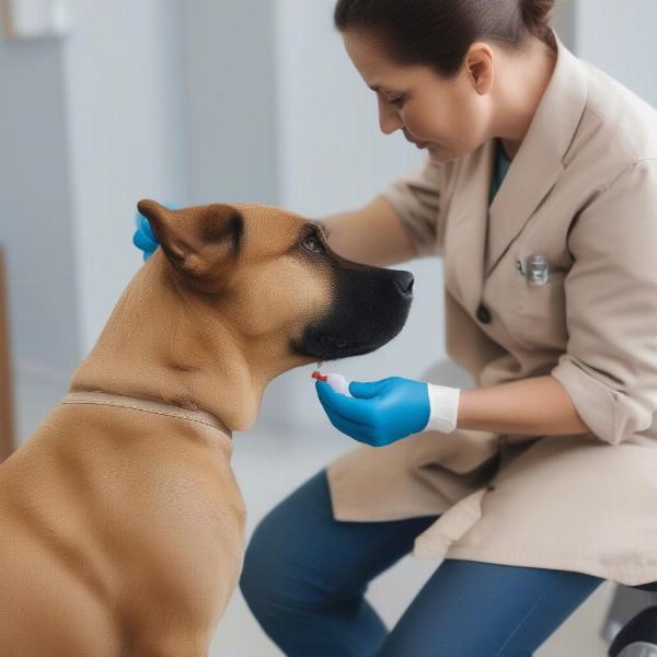 Dog Getting Flea Treatment