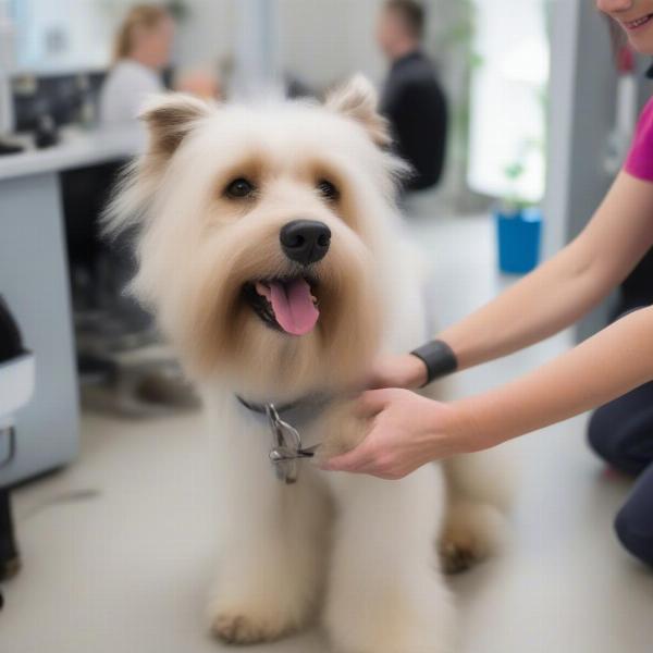 Dog Getting Groomed in Leyland