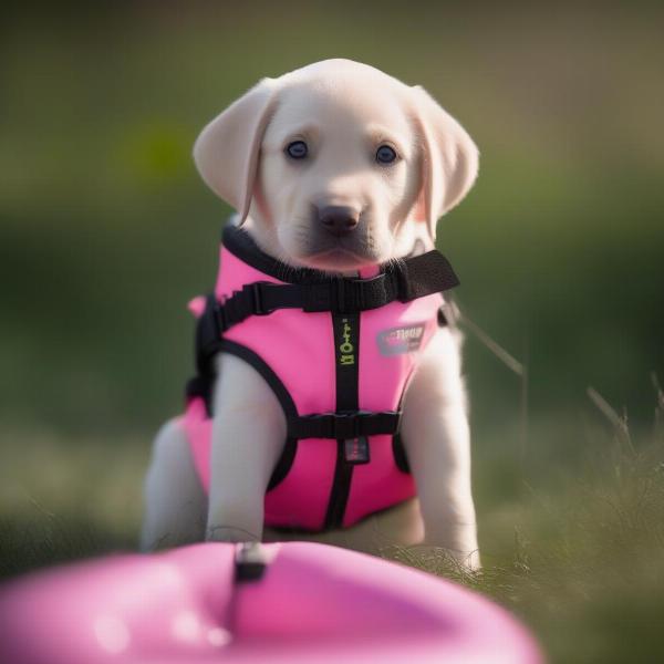 Dog Getting Used to Life Jacket