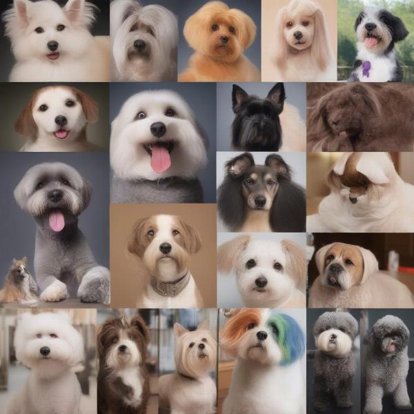 Various dog grooming styles in Louisville