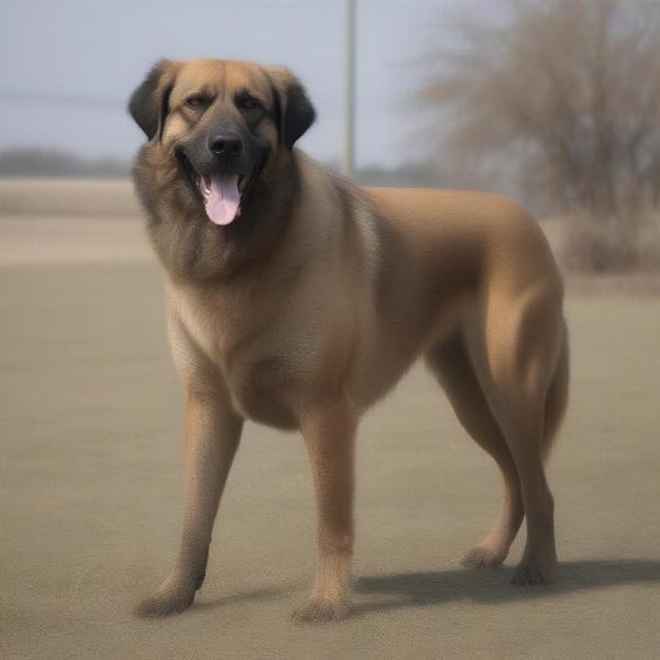 Dog Showing Fear and Aggression with Raised Hackles