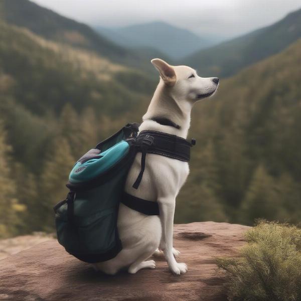 Dog Comfortable in a Backpack