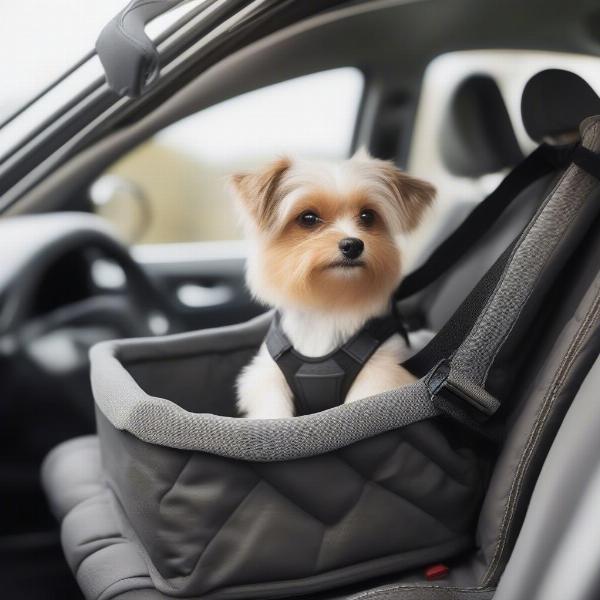 Dog enjoying the view from their car seat