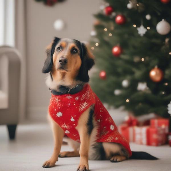 Dog in Holiday Dress