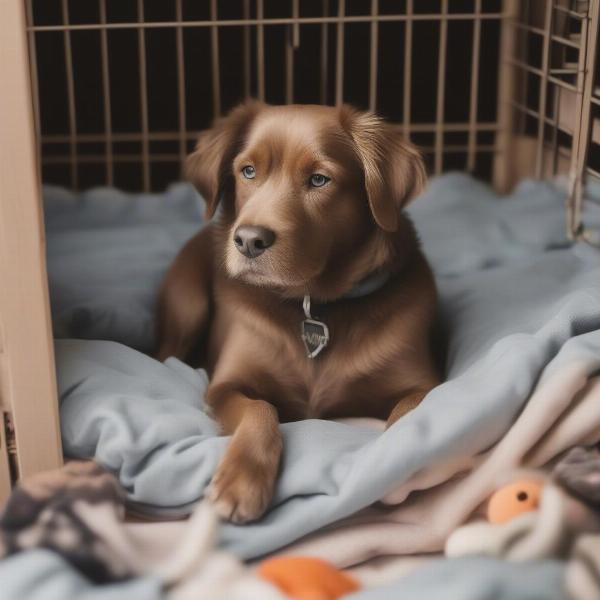 Dog Comfortably Inside a PP90 Crate