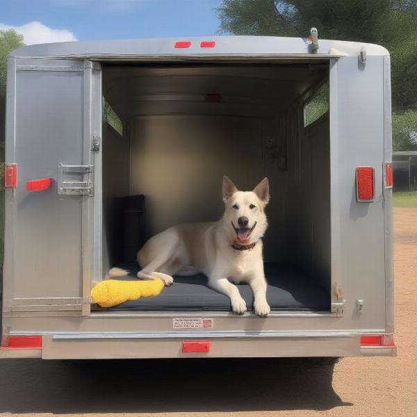 Ensuring dog's comfort and safety in a trailer