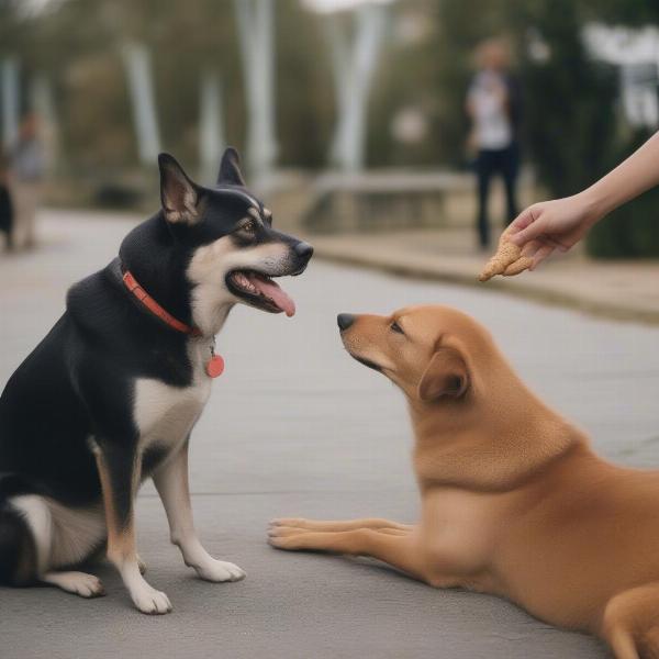 Dog Interacting with Diverse People