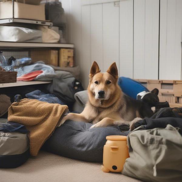 Happy dog in a Napier dog kennel