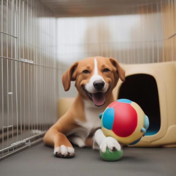 Happy dog in a Grantham kennel