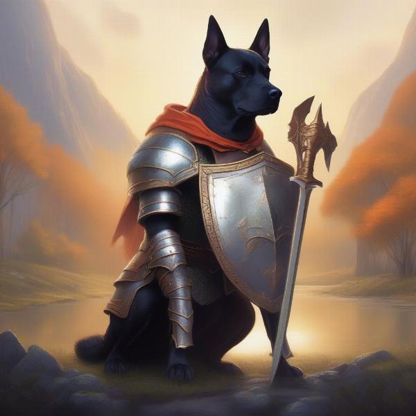 Dog Knight Fantasy Art