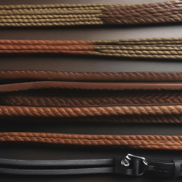 Different materials used for dog leads