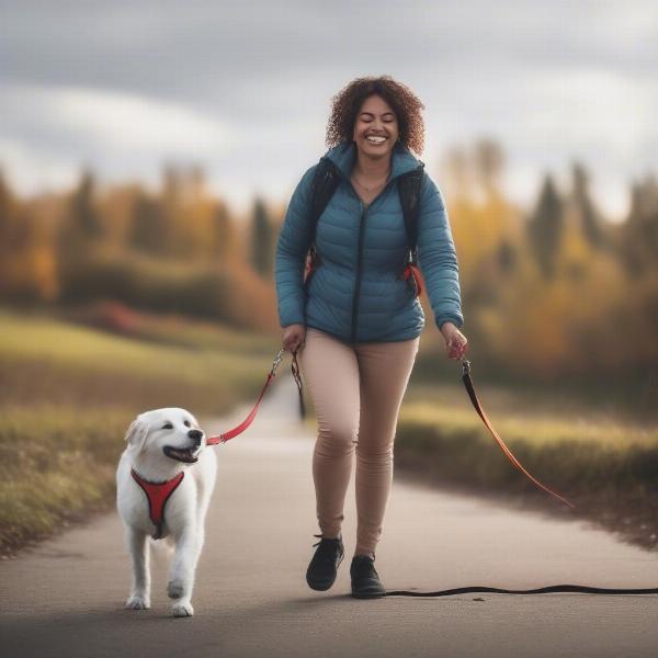 Training a Dog with a Leash and Harness