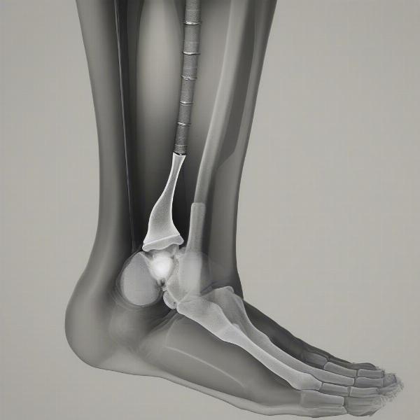 Dog Leg X-ray Showing Orthopedic Implant