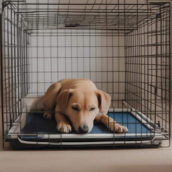 Dog Licking Mat in Crate