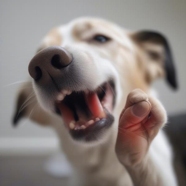 Dog licking paw due to allergy