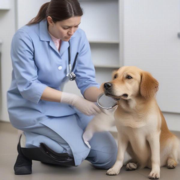 Dog Limping During Veterinary Exam