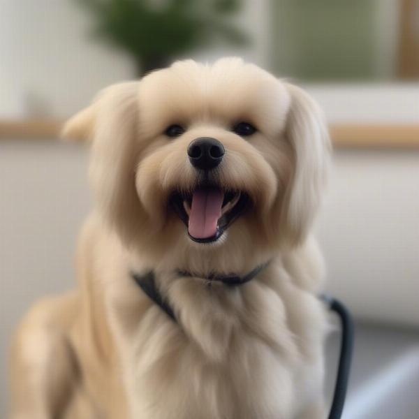 Happy dog after grooming