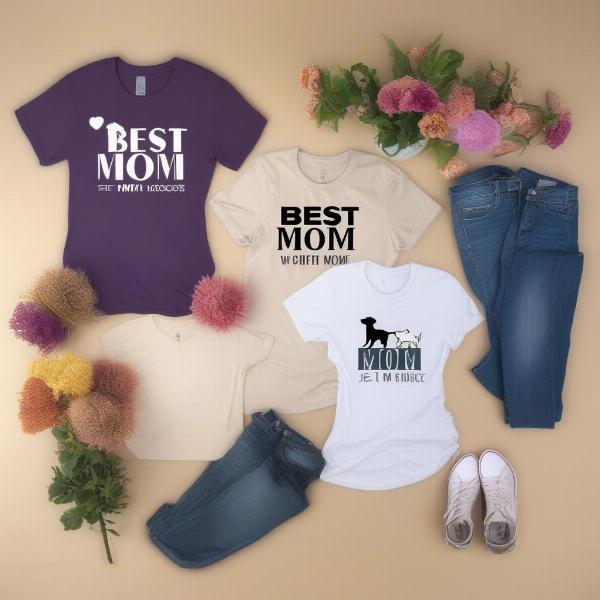 Dog mom shirts in various styles and designs