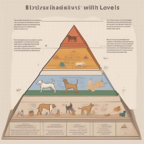 A pyramid illustrating the hierarchy of dog needs