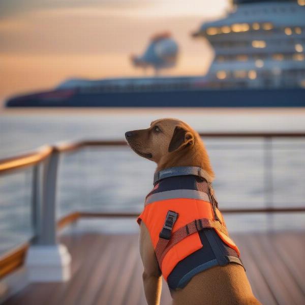 Dog Enjoying the Cruise Deck