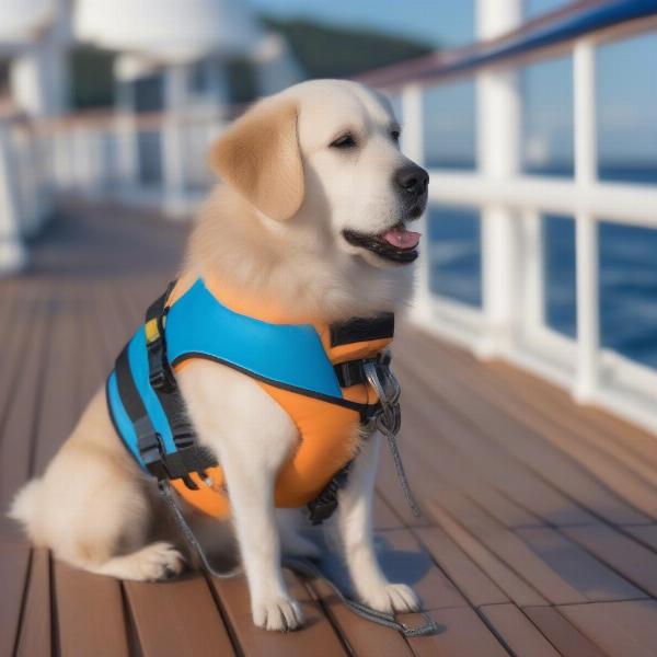 Dog on Cruise Ship Deck