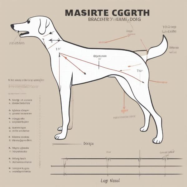 Dog onesie size chart with measurements