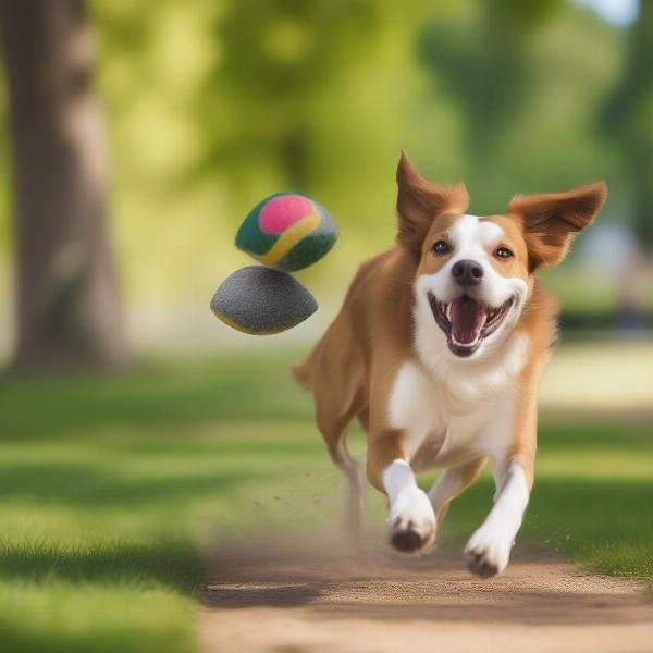 A dog and its owner playing fetch in a park, demonstrating their strong bond.