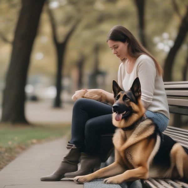 Dog and owner connection through focus