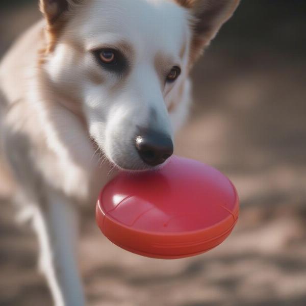 Dog Owner Inspecting Frisbee Ball for Damage