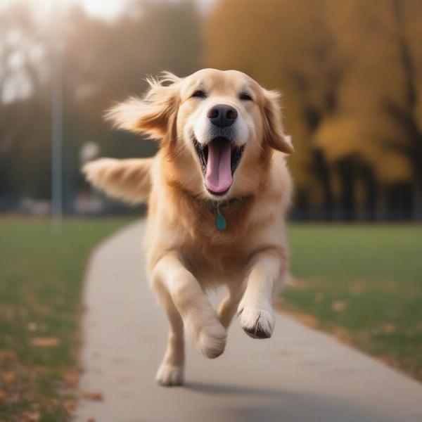 Dog panting after exercise