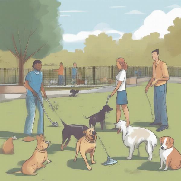 Dog Park Etiquette Illustration