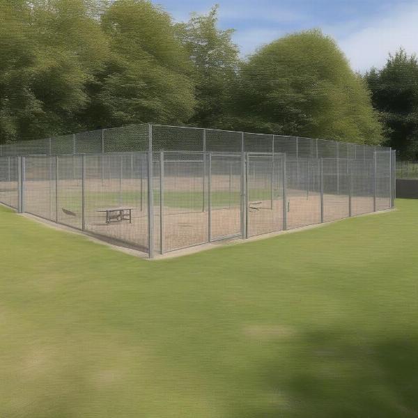 Fenced area within a dog park